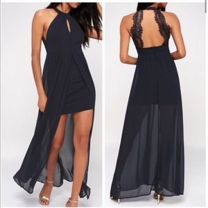Lulu’s - Navy Halter Maxi Dress